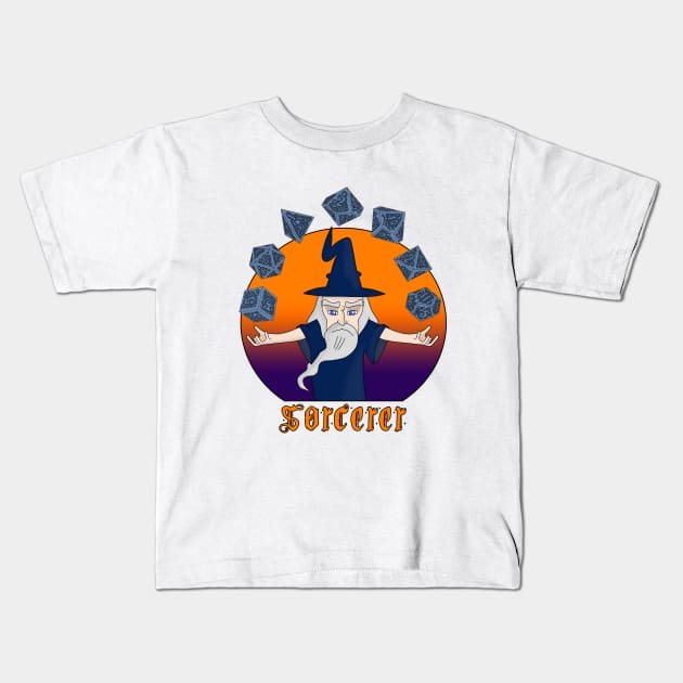 A Sorcerer with Levitating Dices Kids T-Shirt by DiegoCarvalho